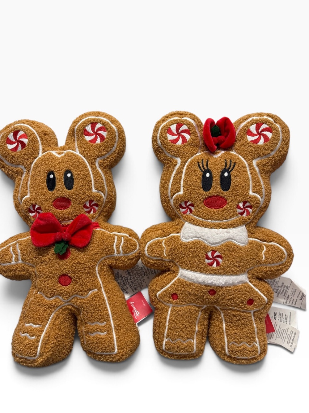 Mickey and Minnie Mouse Gingerbread Sherpa Christmas Pillows Set